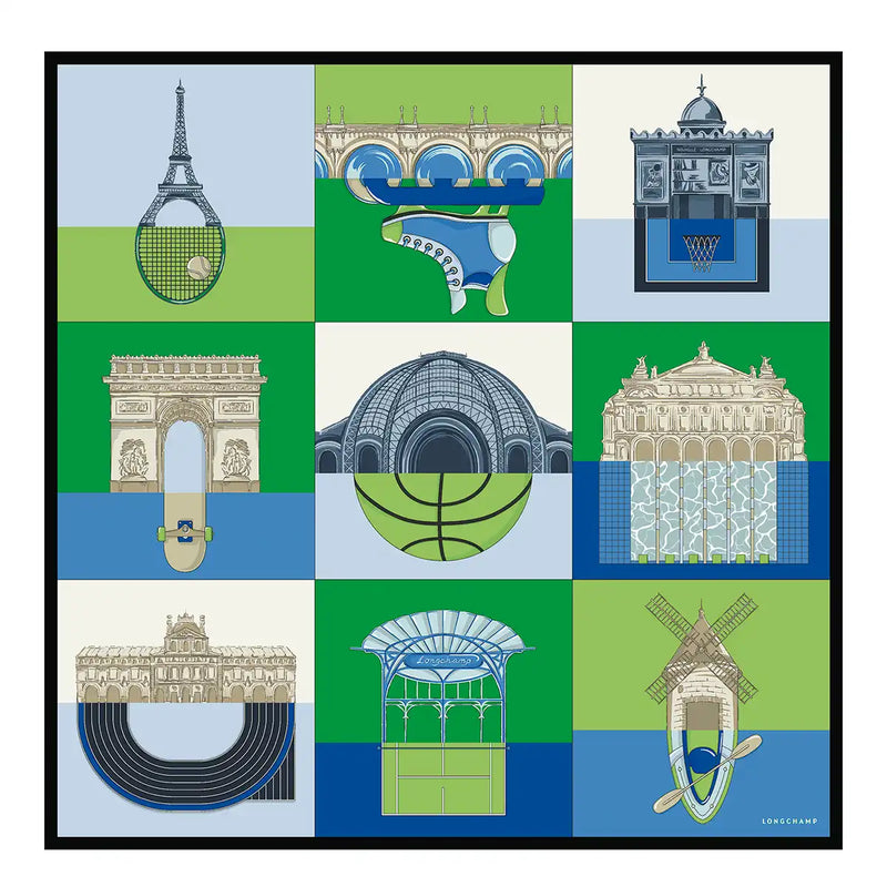 Carré de soie 90 x 90 Energic City (3 couleurs)