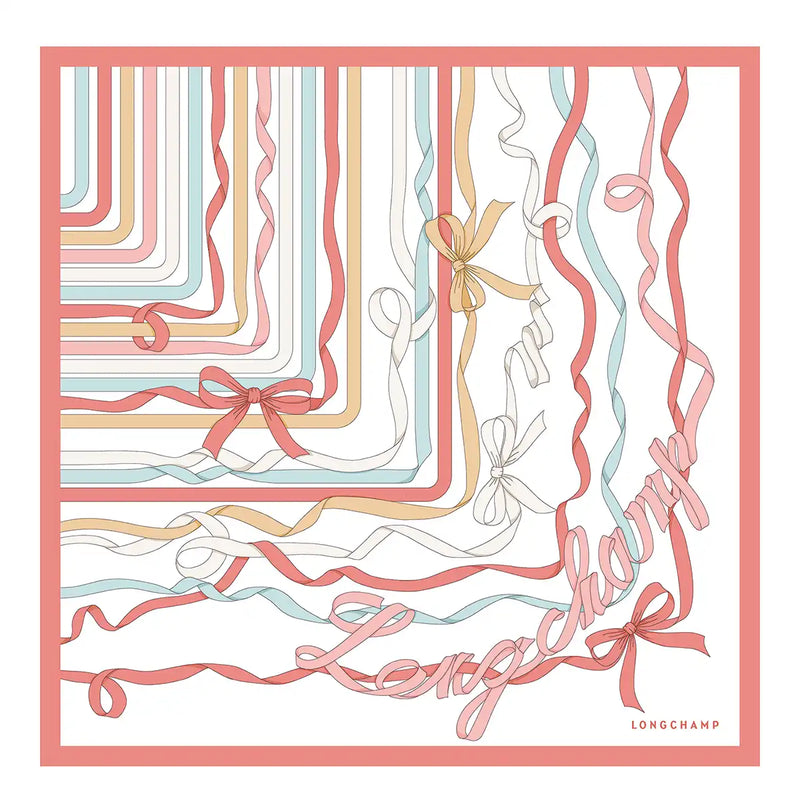 Ruban Longchamp - Carré de soie (50x50) - Crème (407)