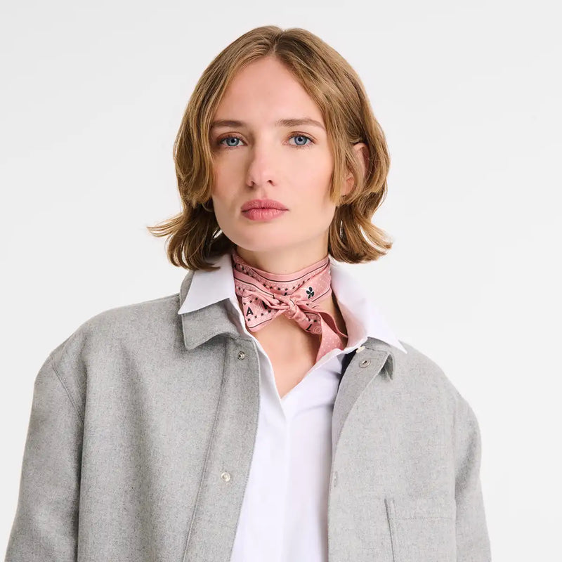 French Bandana - Ruban de soie - Rose thé (P96)